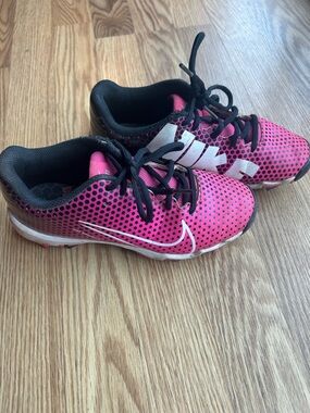 Nike Hyperdiamond Fastflex Girls Softball Cleats Pink Black Size 3Y Youth